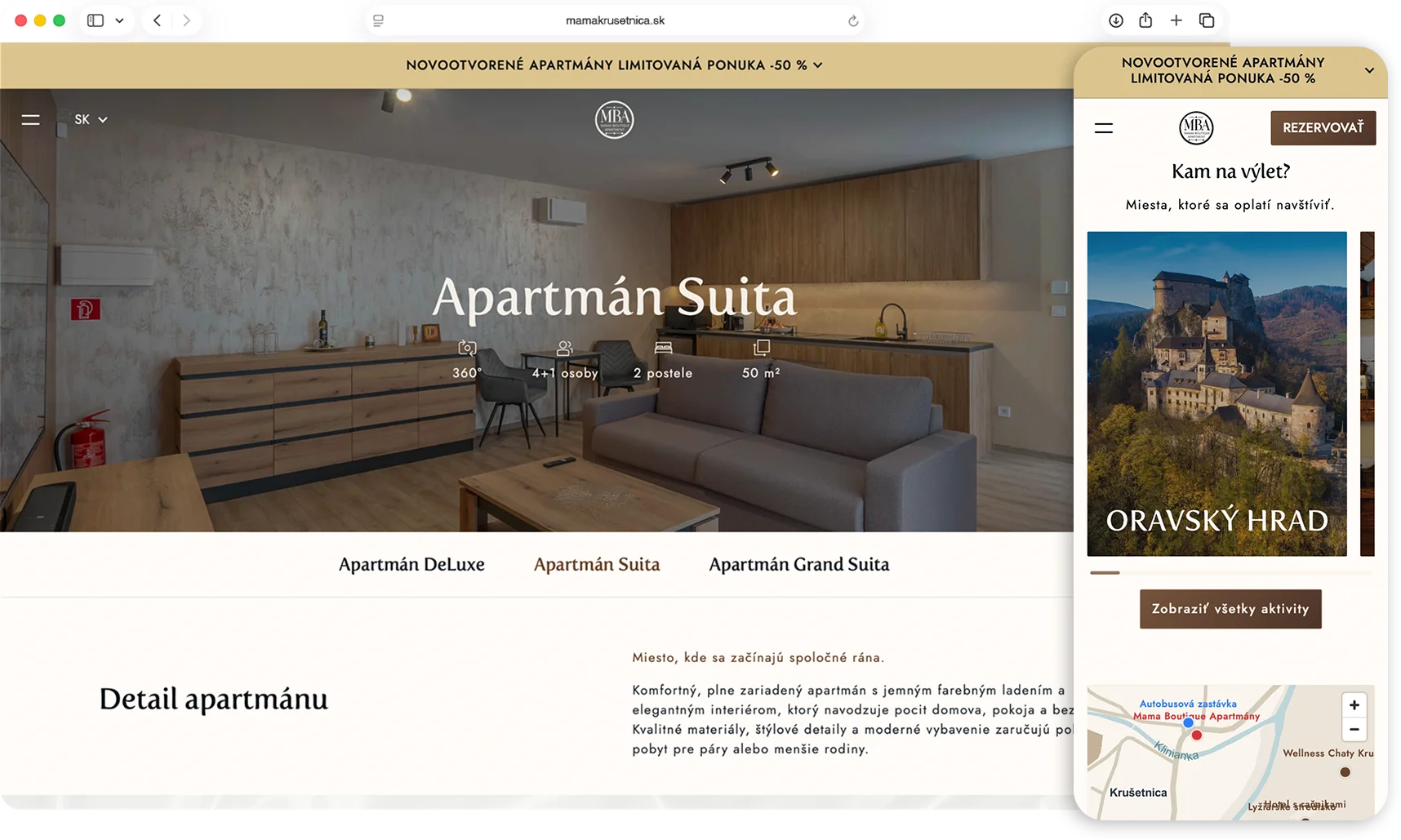 Ukážka webstránky Mama Krušetnica